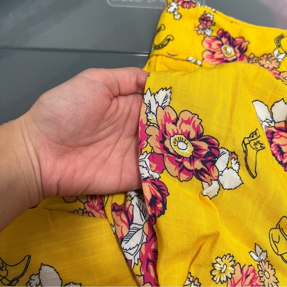 Modcloth Yellow Floral Swinging Saddles Midi Skirt - Picture 4 of 7